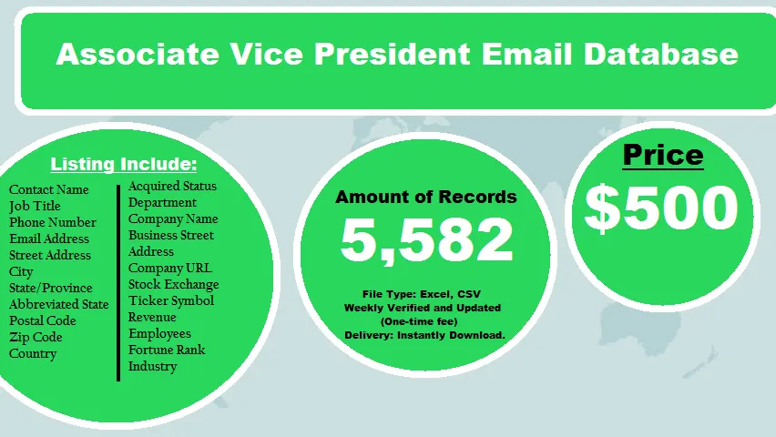 Associate Vice President Email Database
